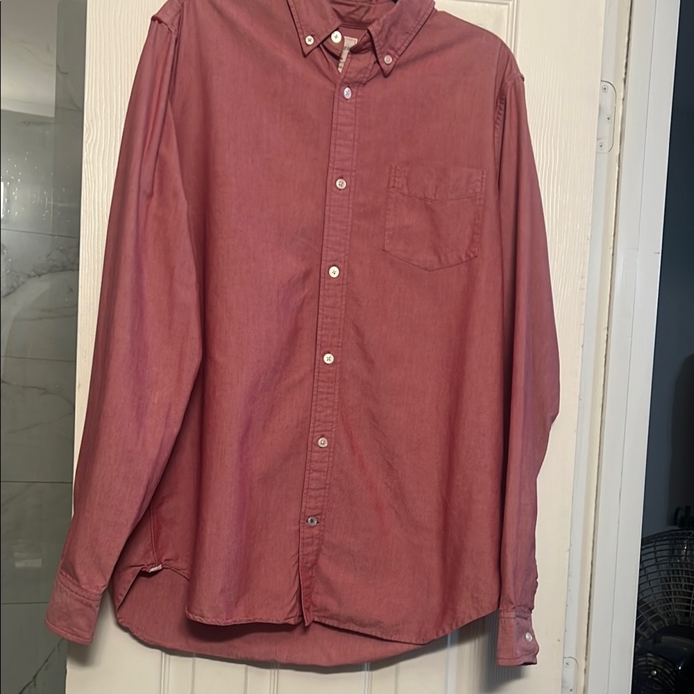 GAP Red Casual Button Down Shirt Classic Fit